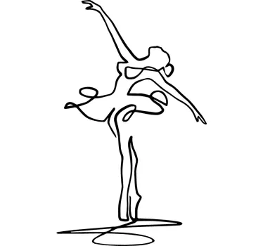 Minimalistična plesna nalepka balerina - TenStickers