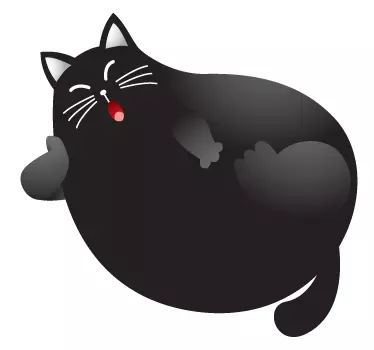 Nalepka za stene za otroke črna mačka - TenStickers