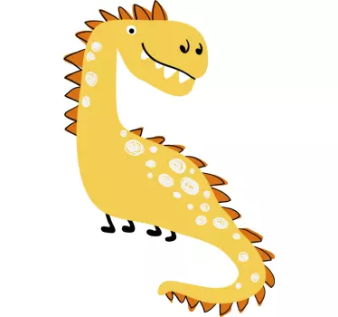 Nordic dinozaver rumeno narisana zmajeva stenska nalepka - TenStickers