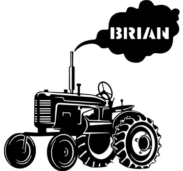 Silhueta traktor z lastnim imenom nalepka igrače - TenStickers