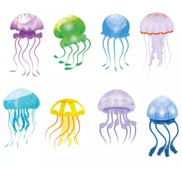 Meduze barve ribe nalepke - TenStickers