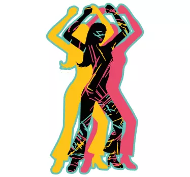 Colorful dance figures nalepka plesa - TenStickers