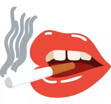 Lips with cigarette nalepka za ljubitelje živali - TenStickers