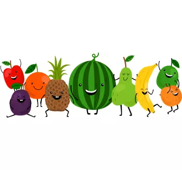 Smešno nasmejano sadje kuhinjska nalepka - TenStickers