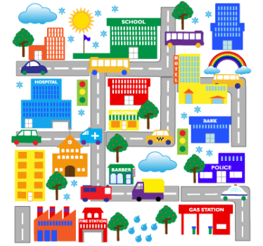 Mestne ceste otroci nalepka - TenStickers