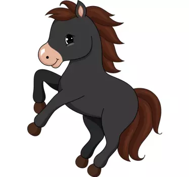 Nalepka za tapeta mali črni konj - TenStickers