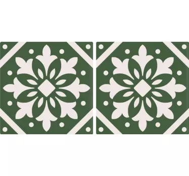 Vzorci cementa na zelenem ozadju prenos ploščic - TenStickers