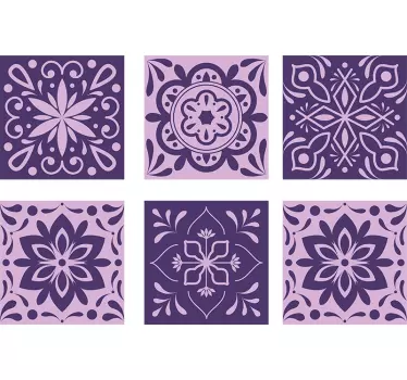 Vijolične cvetlične ploščice prenos ploščic - TenStickers