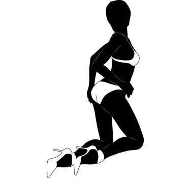 Silhouette of model erotične stenske nalepke - TenStickers