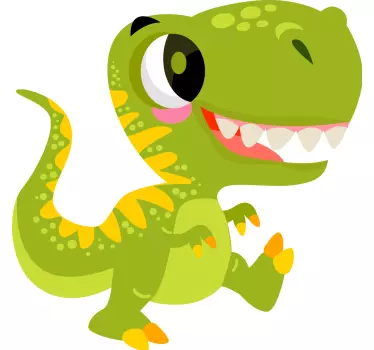 Prisrčen otroški dinozaver z nalepko za steklena vrata na tehtnic - TenStickers