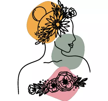 Elegant female silhouette nalepka za steno - TenStickers