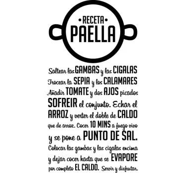 Vinilo decorativo receta paella nalepka živali - TenStickers