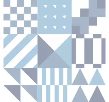 Geometrijski prenos ploščic modrega vzorca - TenStickers