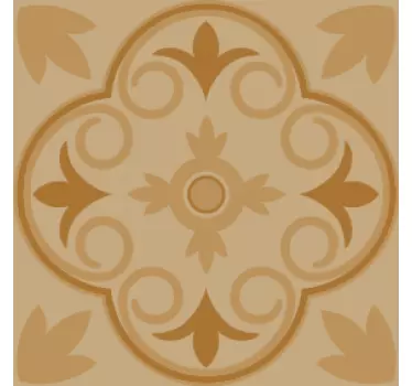 Bež vintage prenos cvetličnega vzorca ploščic - TenStickers