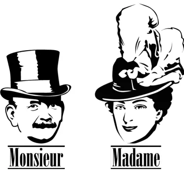 Francoska monsieur in madame stena - TenStickers