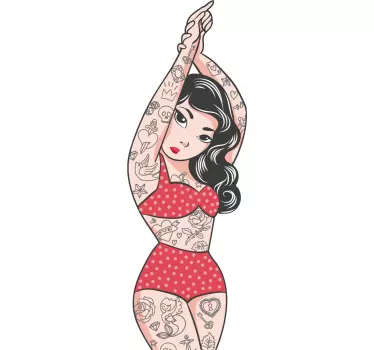 Pinup dekle z nalepkami za stene tetovaže - TenStickers
