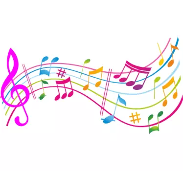 Barvne glasbene note - TenStickers