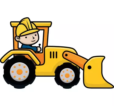 Risarski bager, ki dela ilustracijo stenske umetnosti - TenStickers