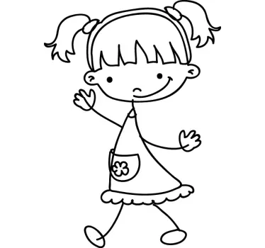 Deklica skica decal - TenStickers