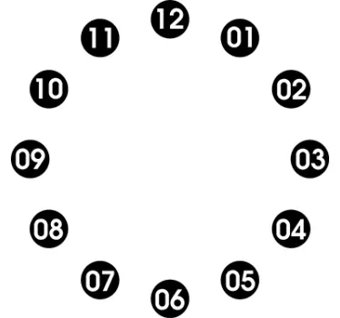 Pikčasta nalepka ure - TenStickers