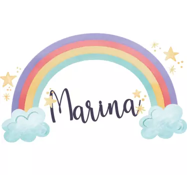 Fantastična mavrica z lepimi oblački na oknu - TenStickers
