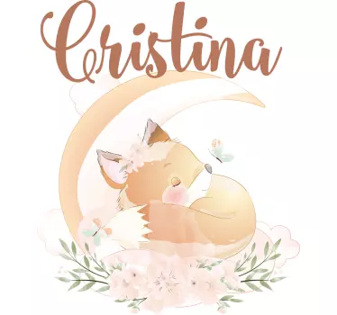 Luštna lisica za dekle z nalepko za stene - TenStickers