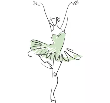 Ballet ballerina silhouette nalepka plesa - TenStickers