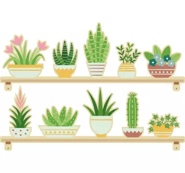 Potted greenery display nalepka za kuhinjo - TenStickers