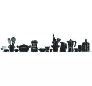 Monochrome utensils nalepka za kuhinjo - TenStickers