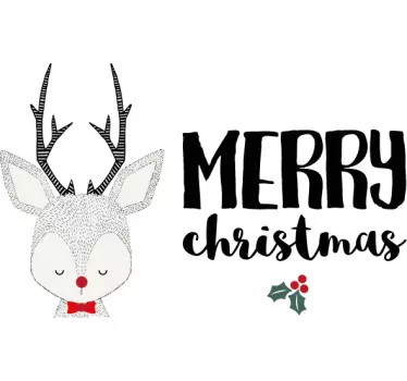 Reindeer holiday greeting božična nalepka - TenStickers