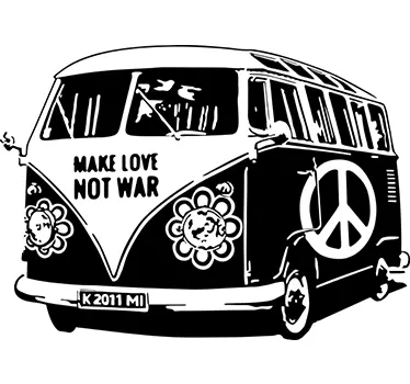 Hippie kombi okrasna nalepka - TenStickers