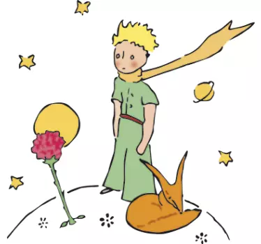 Majhna princ in roza stene nalepke - TenStickers