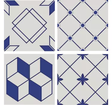 Geometrijske oblike ploščice nalepke - TenStickers