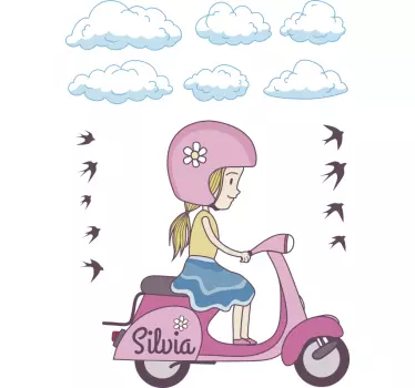 Otroci prilagojene dekle na nalepki za skuter - TenStickers
