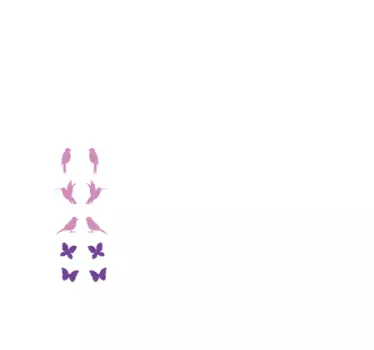 Drevesa s pticami in metulji stene decal - TenStickers