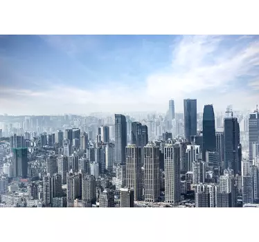 City skyline tuš city skyline stenska nalepka - TenStickers