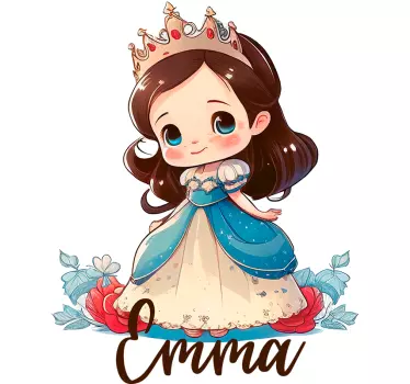 Otroška princesa risana stenska nalepka - TenStickers