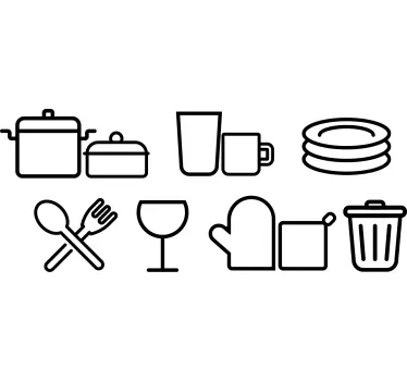 Ikone za kuhinjo nalepka jedilnega pribora - TenStickers