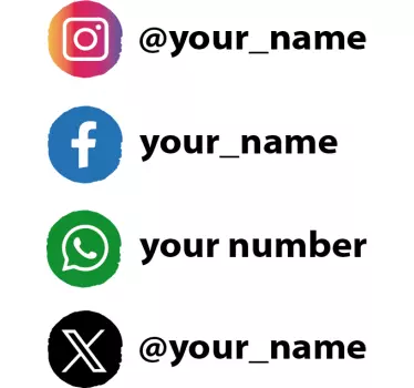 Osebno prilagojeni logotipi družbenih medijev nalepka za promocij - TenStickers