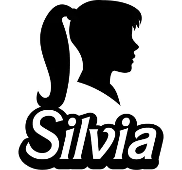 Silueta z imenom prilagodljiva nalepka - TenStickers