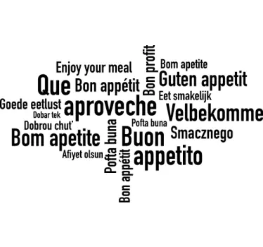 Uživajte v svoji hrani v jezikih dekorativna nalepka za steno - TenStickers