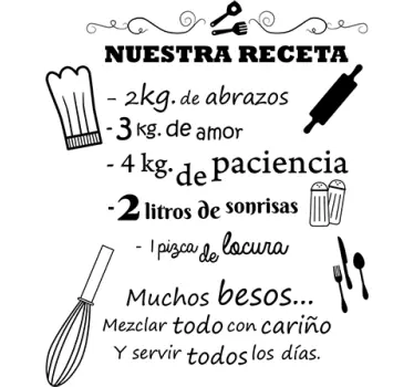 Vinilos para cocinas nuestra receta nalepka živali - TenStickers