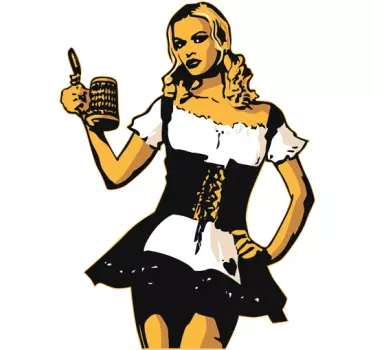 Barvno pivo dekle decal - TenStickers