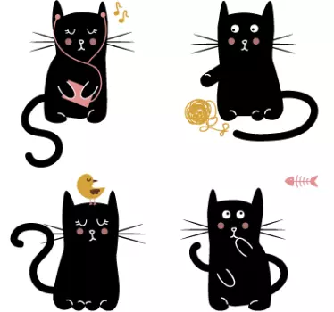 črne mačke stenske nalepke - TenStickers