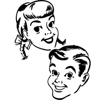 Dekle in fant retro decal - TenStickers