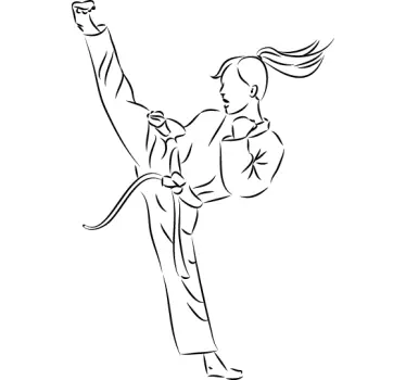 Dekle karate kick nalepke - TenStickers