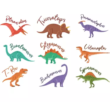 Dinozavri z imenom domača stenska nalepka - TenStickers