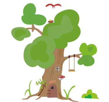 Drevesna hiša drevesna stenska nalepka - TenStickers