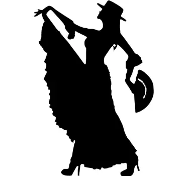 Enobarvna nalepka plesalca flamenka - TenStickers