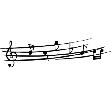 Glasbene note enobarvne decal - TenStickers